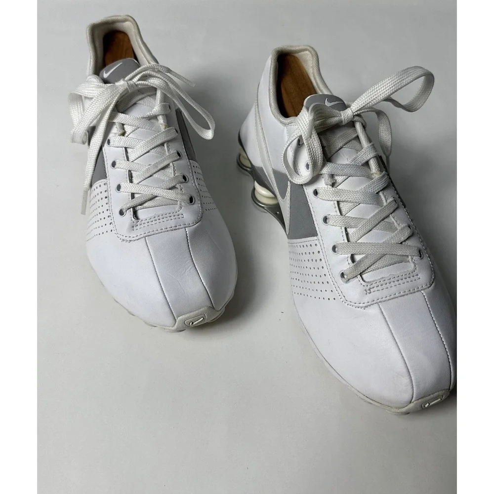 Nike Shox Deliver 317549-112 Women's White/Grey Leather Sneakers Shoes Size 8.5 - Picture 3 of 11